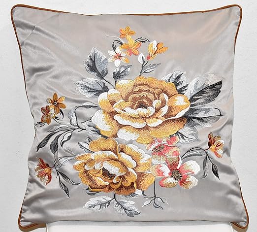 Amazon Com Chinese Embroidered Decorative Silk Pillow Cover