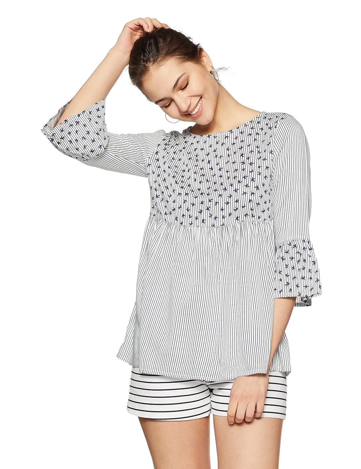 styleville.in women's striped regular fit top