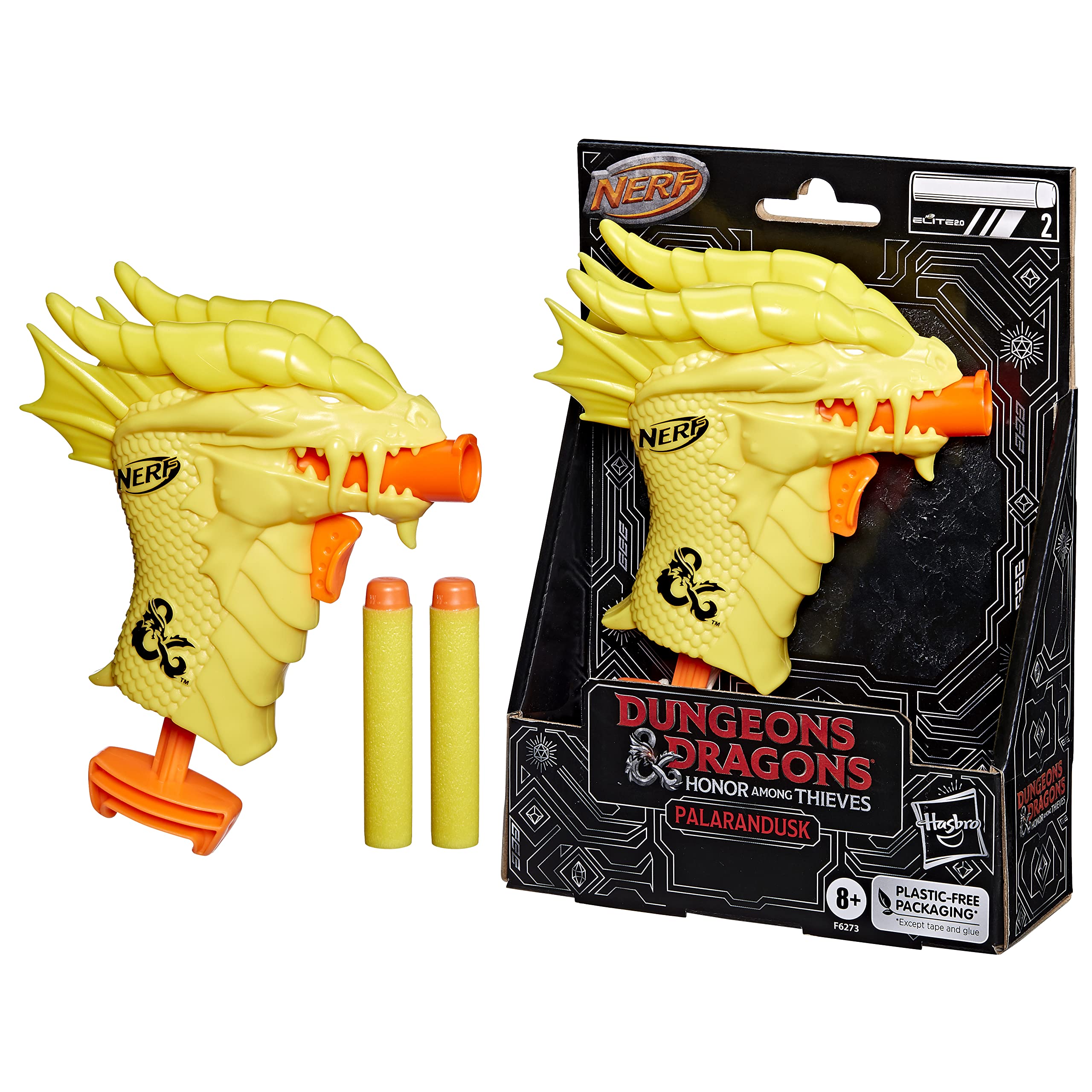 Nerf MicroShots Dungeons & Dragons Palarandusk Blaster and 2 Nerf Elite 2.0 Darts, D&D Toys — image 1