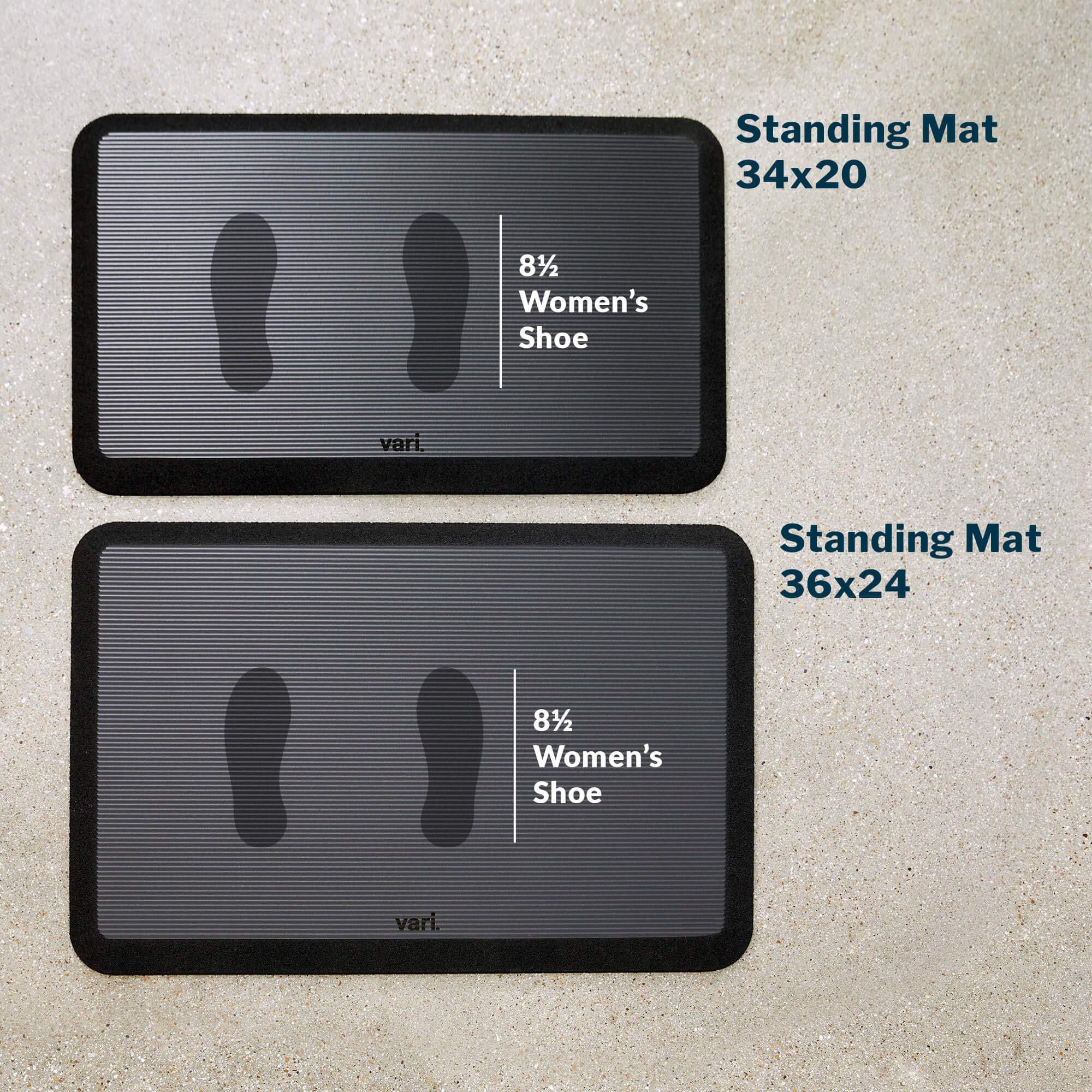 Vari Standing Mat 36x24 (VariDesk) - Anti Fatigue Non-Slip Mat - Standing Desk Accessory, Cushioned for Comfort - Perfect for Home, Office, or Kitchen Indoor Floor - Black