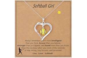 Lydow Volleyball/Softball/Basketball/Baseball Necklace Gifts for Girls, Sport Accessories Birthday Christmas Jewelry for Her 16+3 Inches