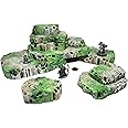 Mossy Stone Stacking Modular Hills Set - - Handmade Terrain for Tabletop War Games and TTRPGs