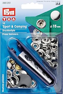 Prym Campingartikel Sport und Camping 390201 Nähfrei-Druckknopf Sport & Camping Messing 15 mm silberfarbig, Metal