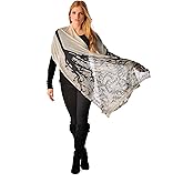 Cashmere Boutique 100% Pure Cashmere Shawl Women - Knitted, Soft, Luxury Lightweight, Tree Print Shawl - 22" x 76"