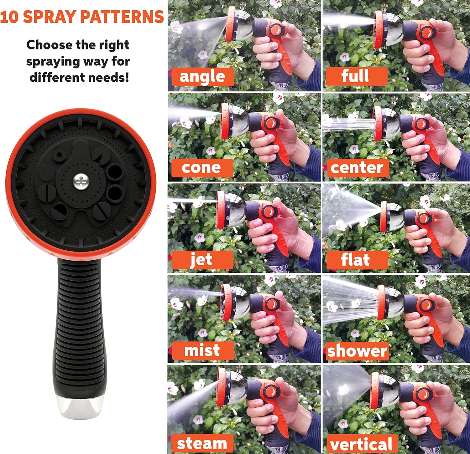 Alma Garden Hose Nozzle Spray Nozzle - Hose Nozzle Heavy Duty - Hand Sprayer - Hose Spray Nozzle Best for Watering Lawns and Garden, Cleaning & Car Washing: Home Improvement