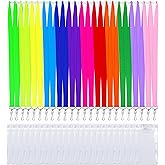 CANWELUX 24 Pack Bright Neon Breakaway Lanyard with Thick ID Badges Holder for Adult, Kids,School, Work,Cruise (Multic 12 Color, 24PCS)