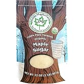 Vermont Pure Powdered Granulated Organic Maple Sugar, Good Cause, Made in the USA, from Middle Maples Farm - 2lb resealable pouch, Raw, Unrefined, Non-GMO, Gluten Free, Nut-Free, No Preservatives, Vegan, No Additives - Great for Desserts, Baking, Dusting, in Oatmeal, and in Dry Seasoning Rubs - Made with Darker Grade A Maple Syrup for Exceptional Flavor.
