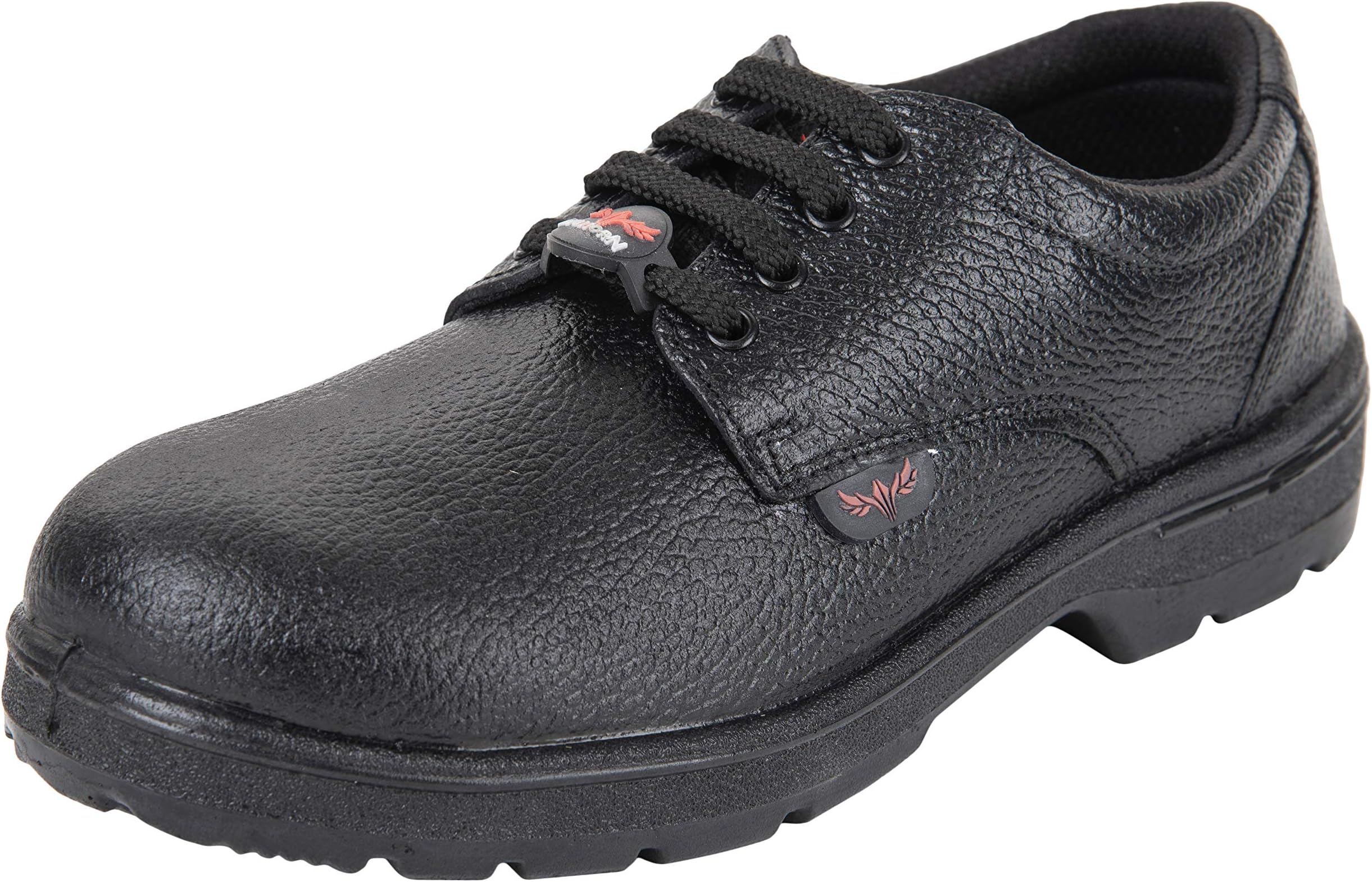 BigHorn BH01 PU Anti Skid Genuine Leather Safety Shoe Black