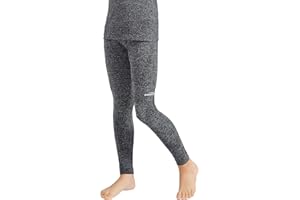 COOLOMG Boys Seamless Compression Leggings Hockey Baselayer Tights Kids Youth for Basketball Running