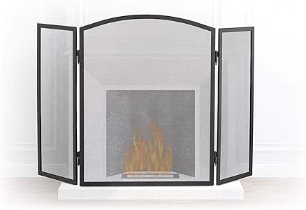 Relaxdays Protector de Chimenea para Niños, Negro, 3x96x62 cm, 10022304