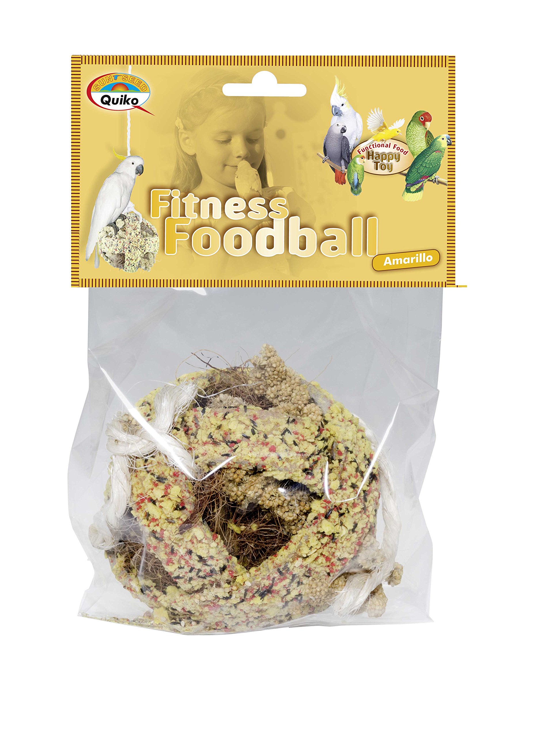 Quiko Fitness Foodball Amarillo 100g - Snack and play fun for birds
