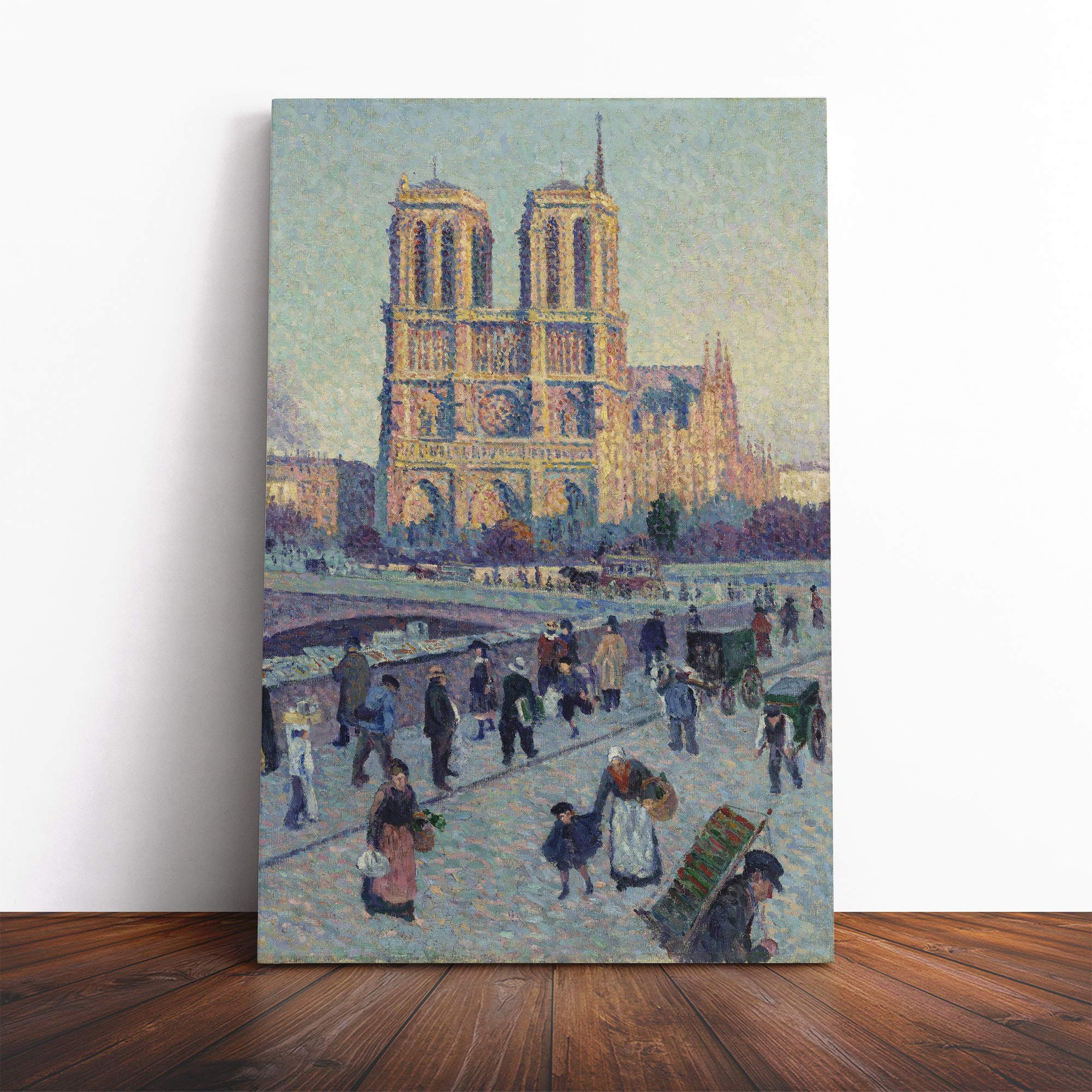 Maximilien Luce Notre Dame Canvas Print | Gallery Wrapped 30mm Frame Wall Art | 20x14 inches | Ready to Hang | Modern Picture | Living Room Bedroom Lounge Office