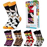 LOONEY TUNES Mens Socks Pack of 5 Crew Socks for Men Teenagers Soft Breathable Work Sports