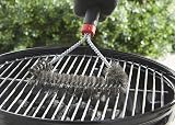 Weber Three-Sided Barbecue Brush 30 cm Stainless Bristles Non-Slip Handle view 4
