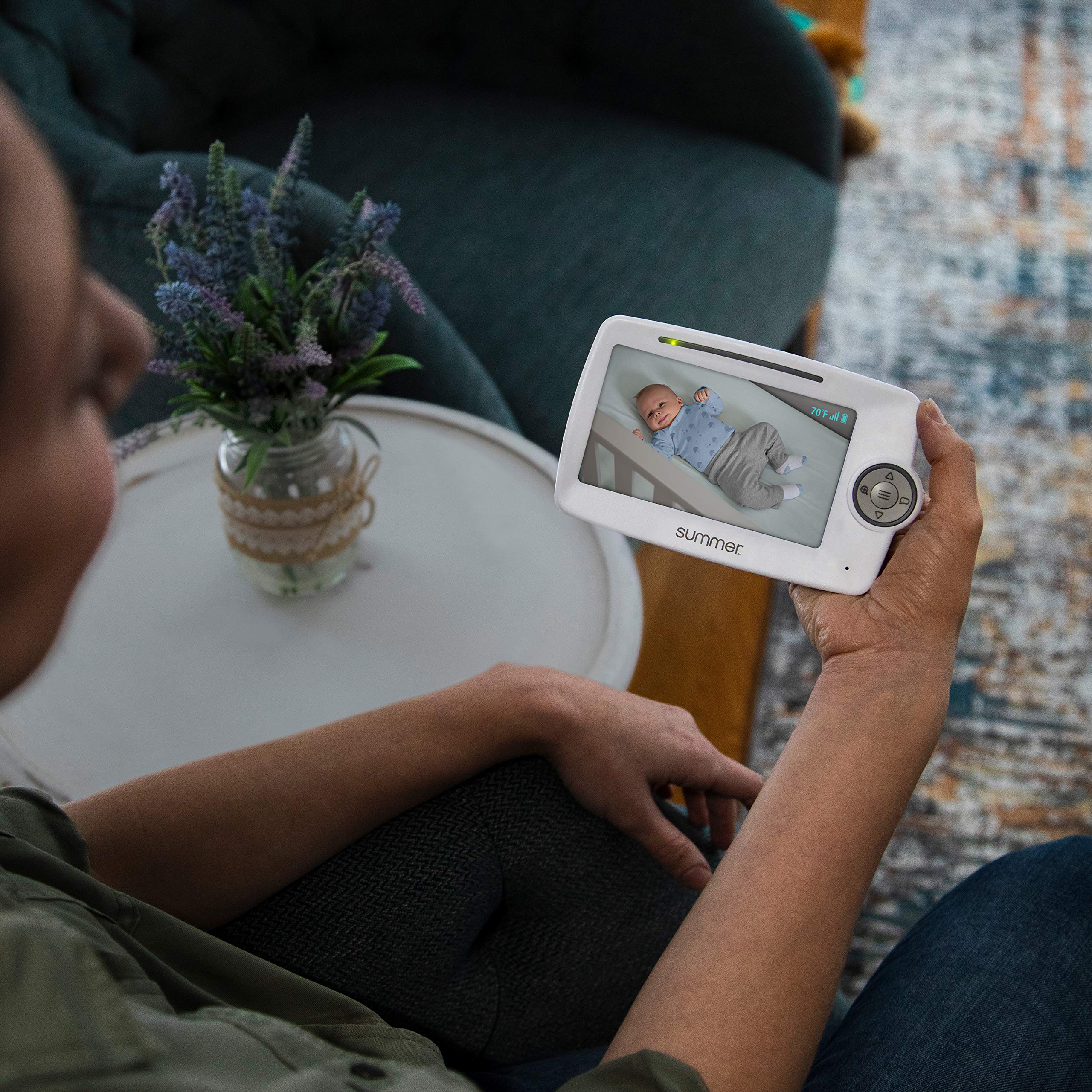 Summer Lookout 5” LCD Video Baby Monitor – Digital Zoom Baby Monitor with 1,000ft Range – Features Two-Way Audio, Automatic Night Vision, Temperature Display, and No-Hole Wall Mount