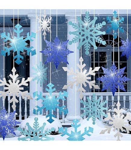 24 Flocons De Neige Décoratifs Pour Noël - 4 Motifs Différents, Blanc, Pour Sapin, Fenêtre, Mariage D'Hiver