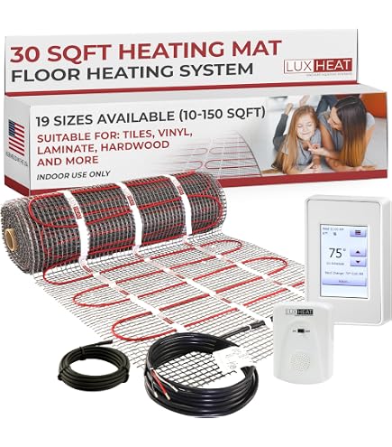 WarmAll 240V Floor Heating System – 297 Ft Cable, 100 Sq.Ft Kit With UDG-4999 Programmable Thermostat