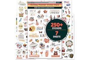 ORIDAY Happy Holiday Seasonal Planner Stickers - 500+ Cute Stickers for Daily Planners – Monthly Events, Halloween, Calendars, Journal, Female Empowerment, Teachers, +6 Water Bottle Stickers Pack