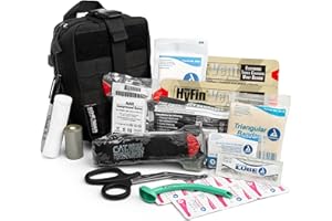 Scherber Premium IFAK Kit Trauma Pack | HSA/FSA Approved | Fully Stocked MOLLE Pouch w/CAT Tourniquet, HyFin Chest Seal, & Israeli Bandage | Trauma Kit for Gunshot, Bleeding, Major Wound Care (Black)