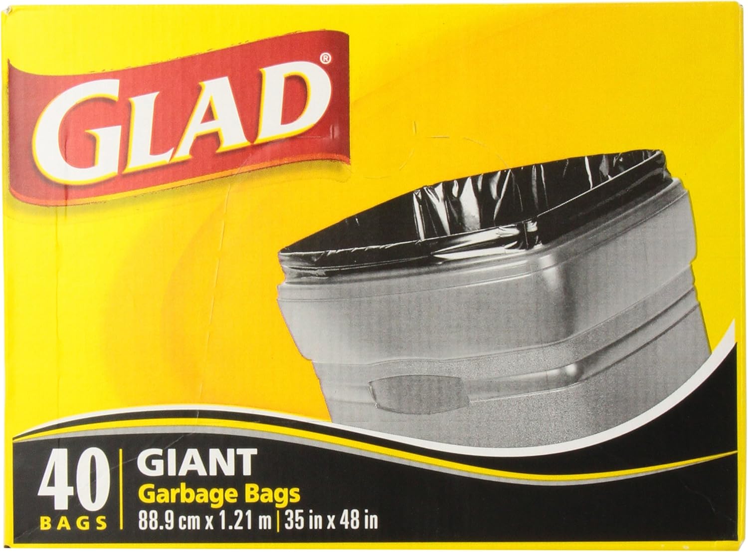 Glad Black Garbage Bags Giant 178 Litres 40 Trash Bags Amazon.ca