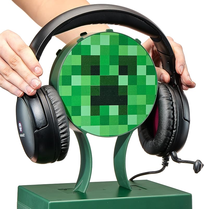 Taquilla y Soporte de Almacenamiento Oficial de Minecraft – Capacidad para 10 Juegos/DVDs, 4 Mandos, Auriculares y Accesorios – Organizador Resistente – Merchandising Oficial de Minecraft