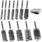 12Pc Stainless Steel Wire Bore Brush for Power Drill Cleaning 5/16"-1-3/16" | Wire Brush Bore Cleaning Brush Set,Abrasive Drill Wire Brush with 1/4" Hex Shank