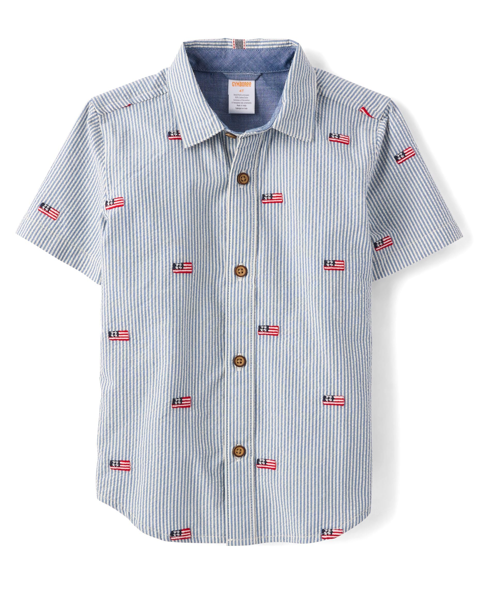 Gymboree,Boys,and Toddler Short Sleeve Button Up Shirt,Country Club,18 Months,24 Months Image