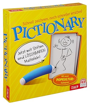 Mattel Games DRY37 Pictionary Zeichenspiel, lustiges Familienspiel geeignet für 2 - 4 Spieler, Spieldauer ca. 30 - 45 Minuten