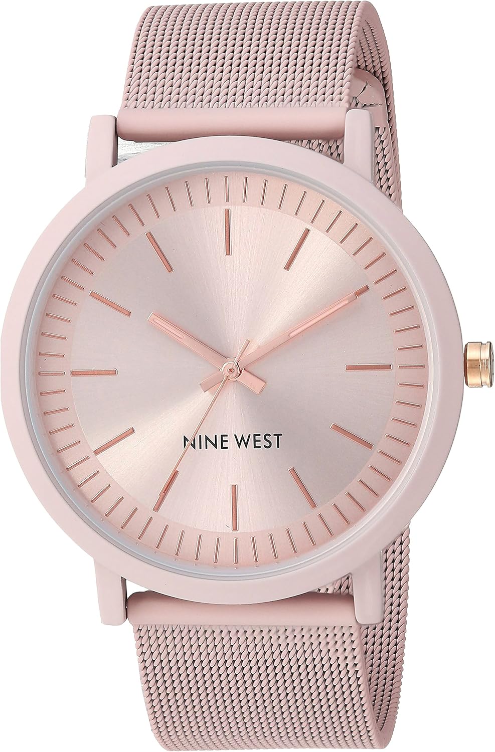 Nine West Women's NW/2166PKPK Pink Rubberized Mesh Bracelet