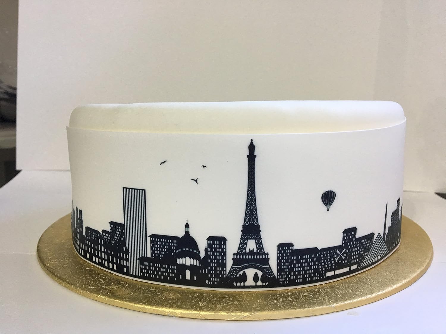 Edible Decor Sheet Paris City Skyline Border Ribbon Perfect For