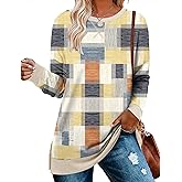 BETTE BOUTIK Women's Drop Long Sleeve Sweatshirts Casual Crewneck Tunic Tops Sweartshirts With Side Slits S-3XL