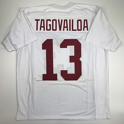 Unsigned Tua Tagovailoa Alabama White College Custom Stitched Football Jersey Size Mens Xl New No Brandslogos