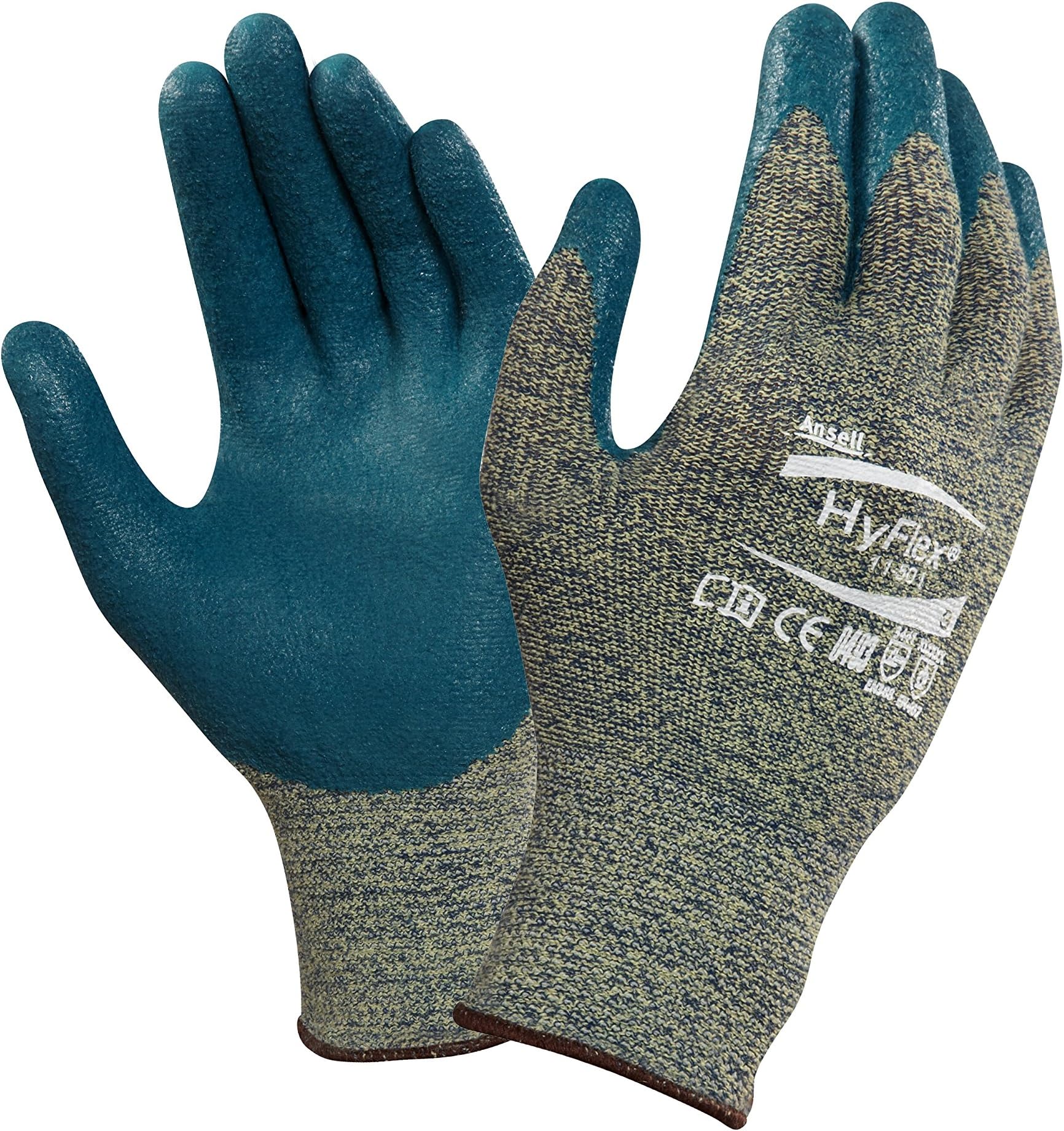 AnsellHyFlex 11-501 Cut protection gloves, mechanical protection, Blue, Size 10 (Pack of 12 pairs)