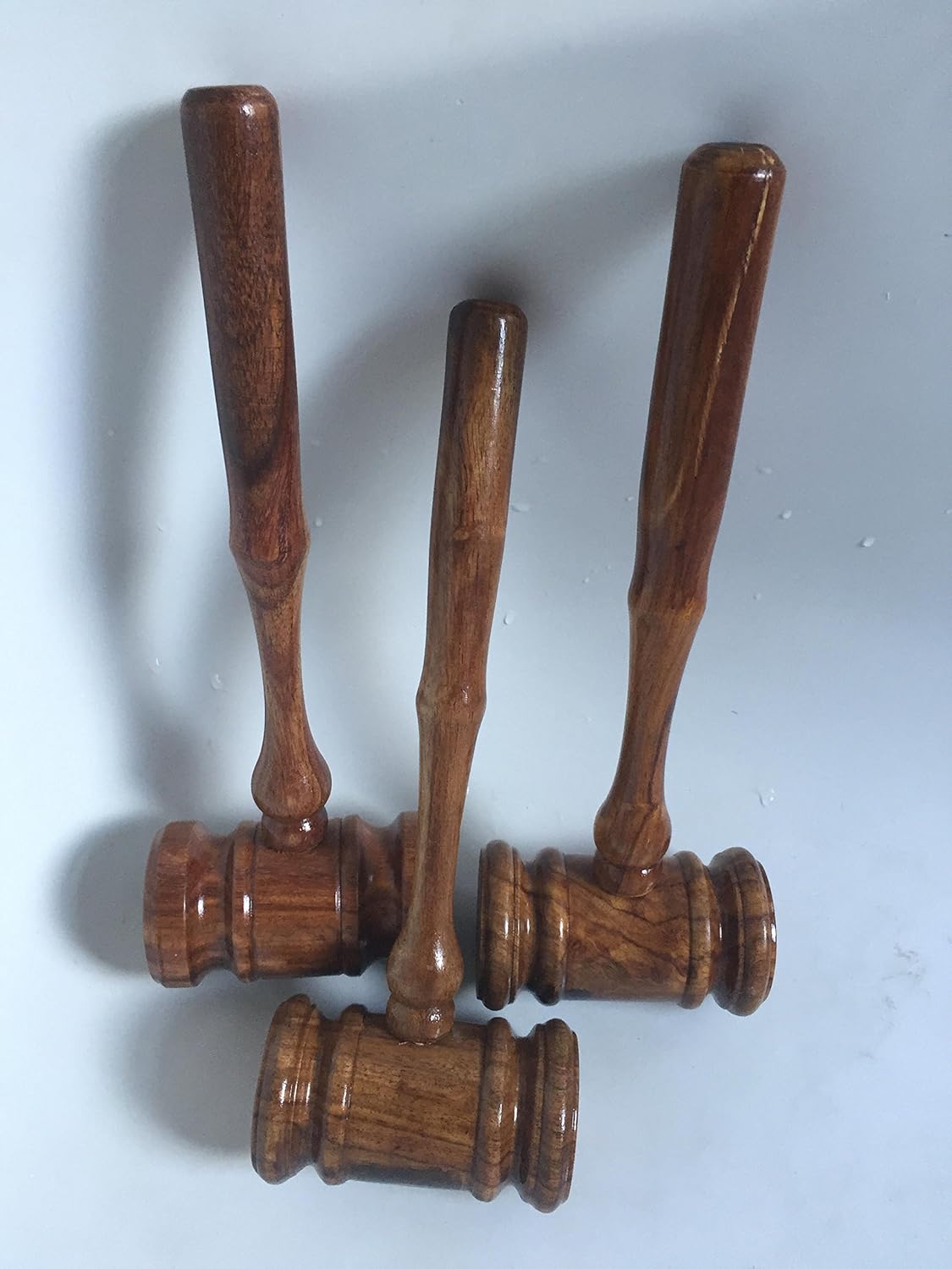 Hand Crafted Set of 3 Oak Gavels for Masonic Festive Board or LOI