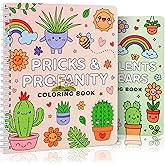 Beautiful Coloring Book Set of 2 for Adult Relaxation - Floral Designs | Funny Coloring Books with Floral Designs for a Lot of Laughs - The Perfect Stress Relieving Gift for Women