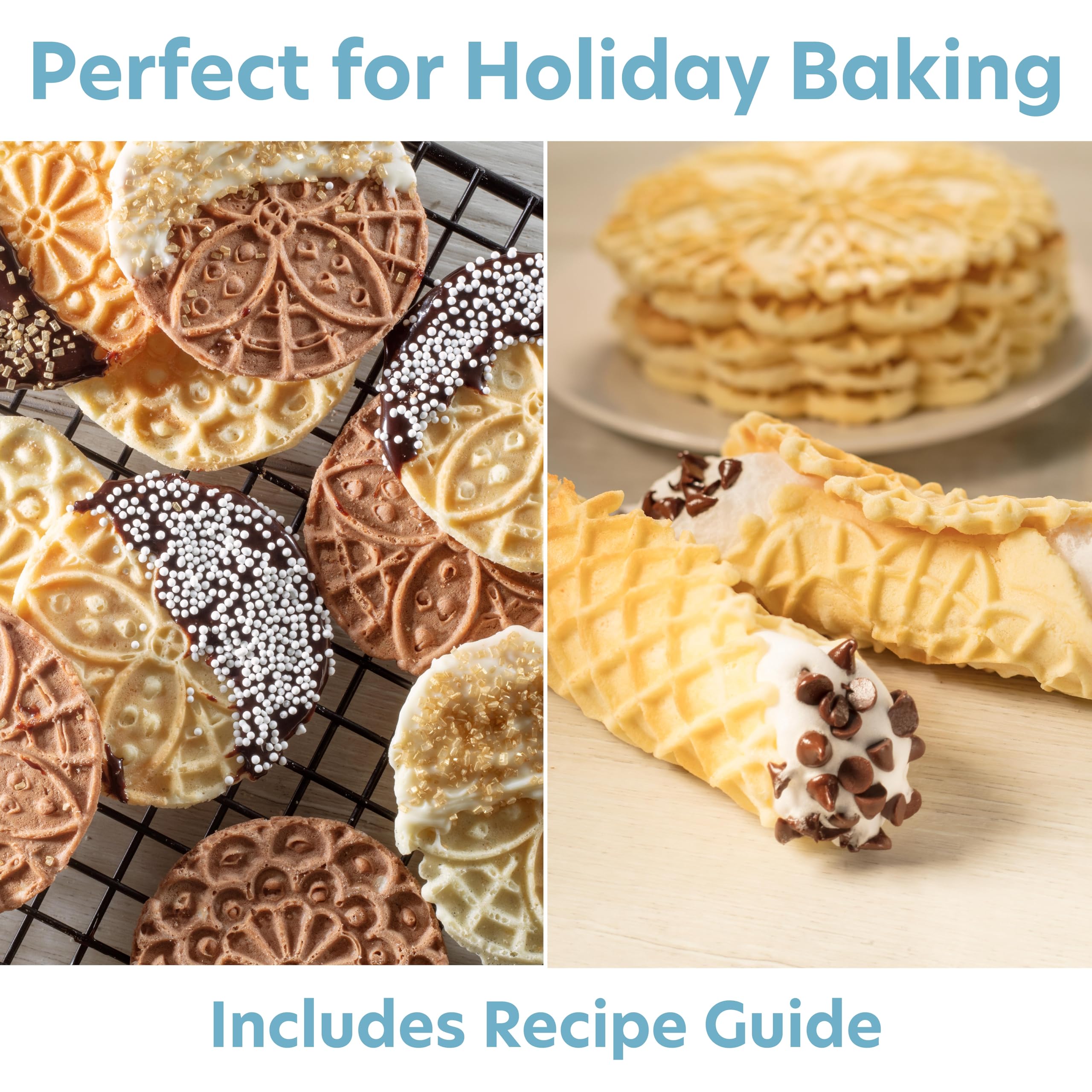 Mini Electric Pizzelle Maker- Makes 1 Personal Tiny Sized 4
