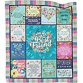 Akoigun Best Friend Blanket, Birthday Gifts for Best Friend Women, Mothers Day Blanket Gift for Friend Bestie, Friendship Gifts for BFF, Bestie Throw Blanket 60"X50"