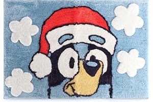 Jay Franco Kids Christmas Tufted Bath Rug – 20” x 30” Inches Non-Slip Plush Mat with Latex Backing, Ultra-Soft Absorbent Carpet, Official Licensed Product, Blue - Bluey