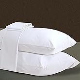 1000 Thread Count Cotton Pillow Cases Standard Size Set of 2, 100% Egyptian Cotton Sateen Weave Pillowcases,Envelope Closure Pillow Cover Silk Soft Breathable(White Standard)