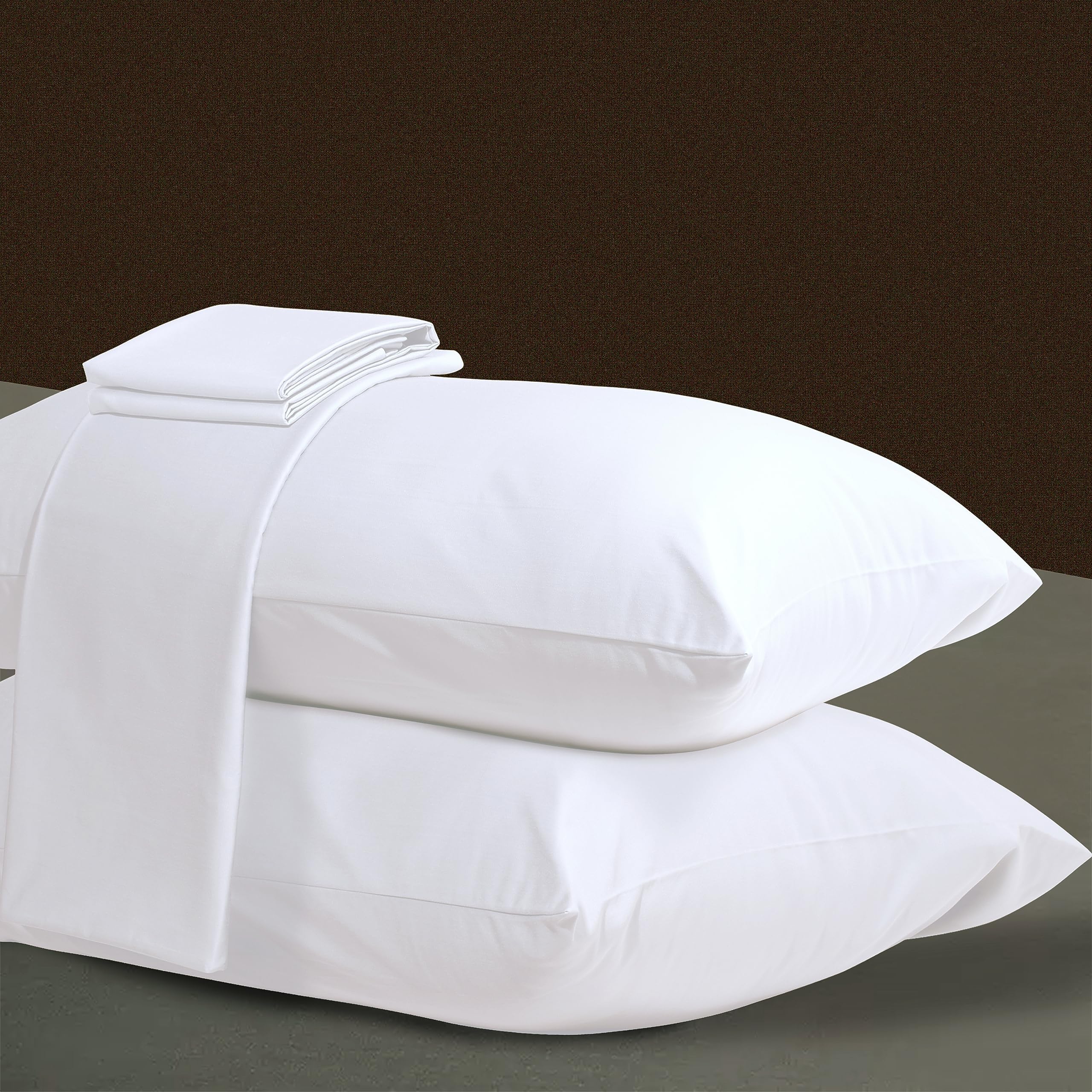 Photo 1 of 1000 Thread Count Cotton Pillow Cases Cal King Size Set of 2, 100% Egyptian Cotton Sateen Weave Pillowcases,Envelope Closure Pillow Cover Silk Soft Breathable(White Cal King)