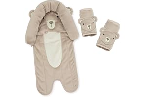 Travel Bug by GoldBug Baby & Toddler 3-Piece Head Support & Strap Covers Set for Car Seats & Strollers - Bear