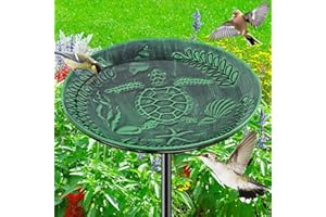 VeyFolzin.st Metal Bird Bath for Outside, Detachable Birdbath & Birdfeeder with Base Stake, Vintage Bird Baths Feeder Bowl fo