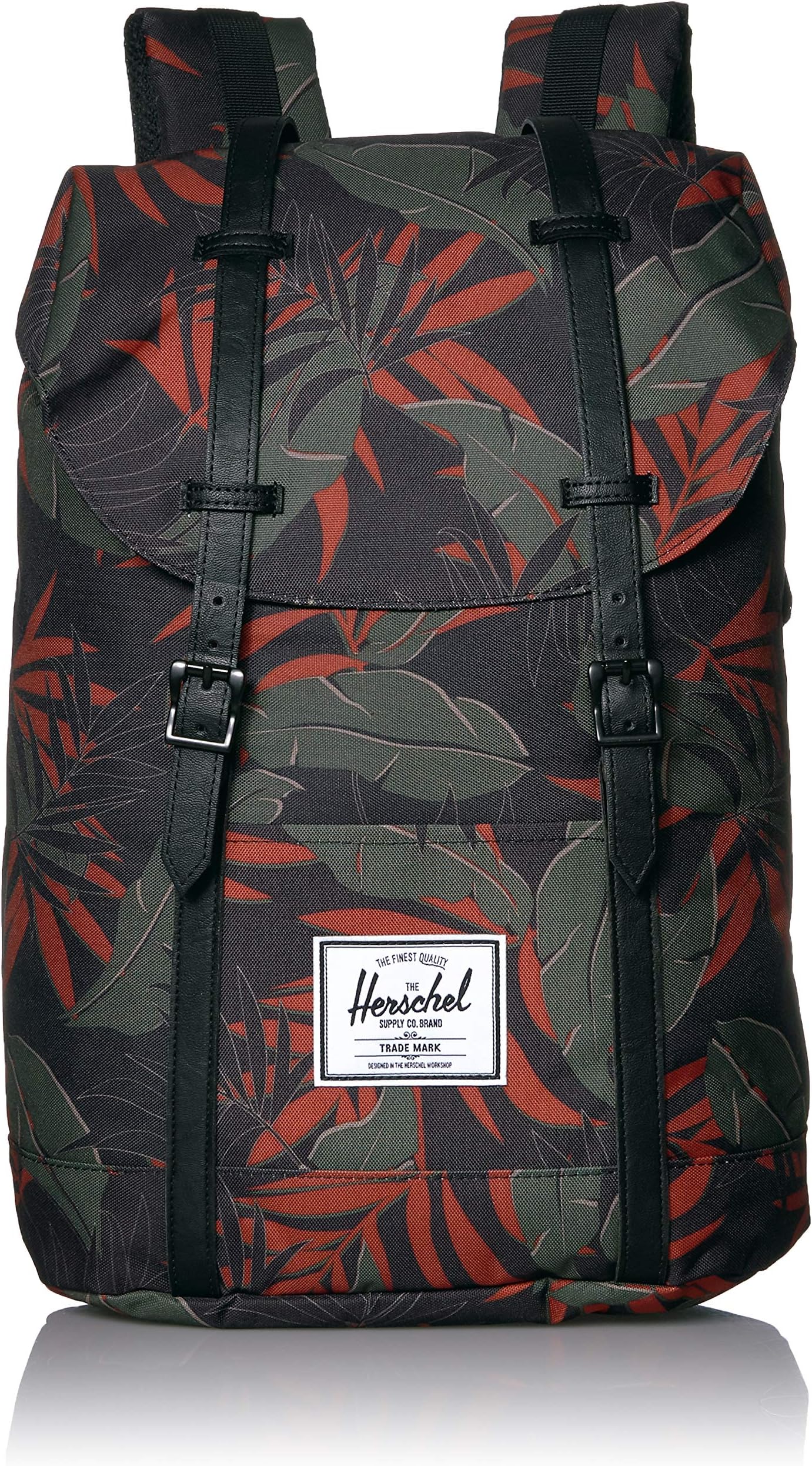 Herschel Retreat Backpack, Dark Olive Palm, Classic 19.5L