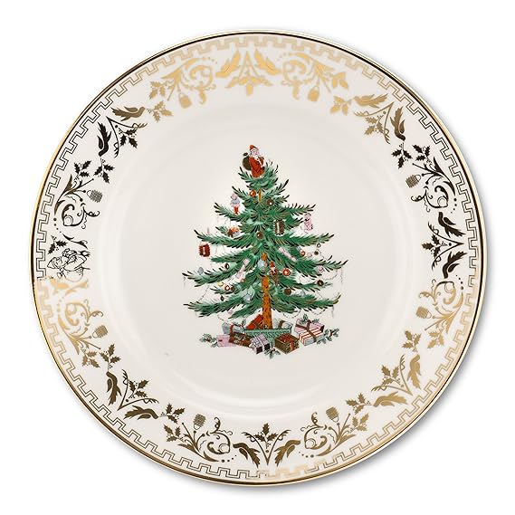 Spode Christmas Tree Gold Dinner Plate, Set of 4 Amazon.co.uk Kitchen