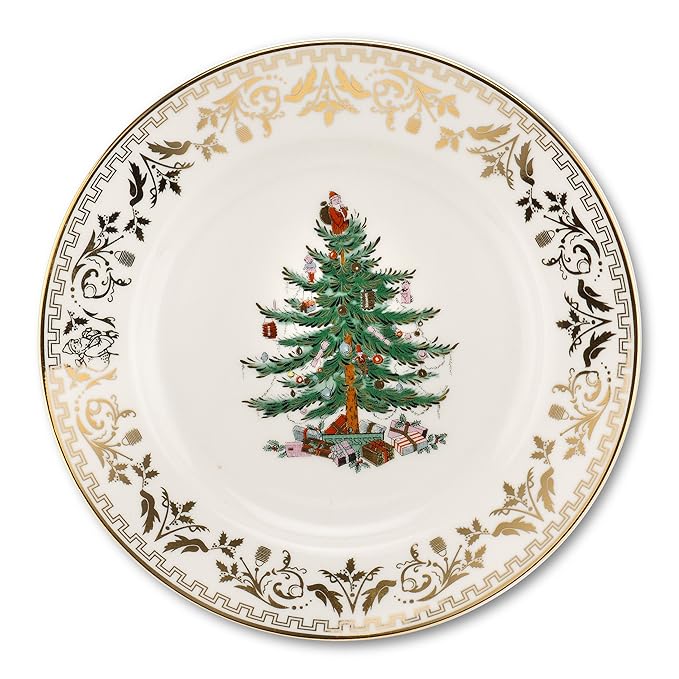 Spode Christmas Tree Gold Dinner Plate, Set of 4 Amazon.co.uk Kitchen