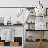 Penguin Home Set of 2 Recycled Cotton Tea Towels 50x70 cm White Grey Black view 3