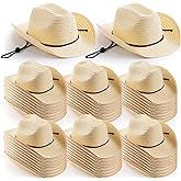 Unittype Adult Cowboy Hat Bulk Western Party Straw Hat Unisex Cowboy Cowgirl Set for Women Men