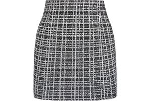 Ellames Women's Mini Club Skirt Basic Bodycon High Waist Pencil Skirts with Slit