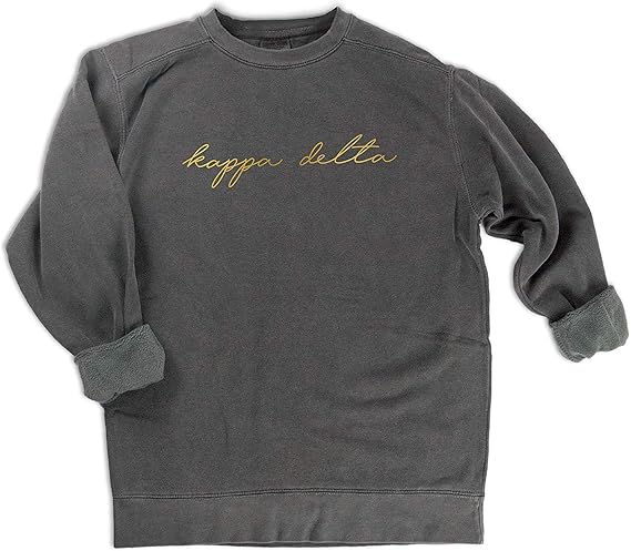 Kappa Delta Gold Script Comfort Colors Sweatshirt At Amazon Men S