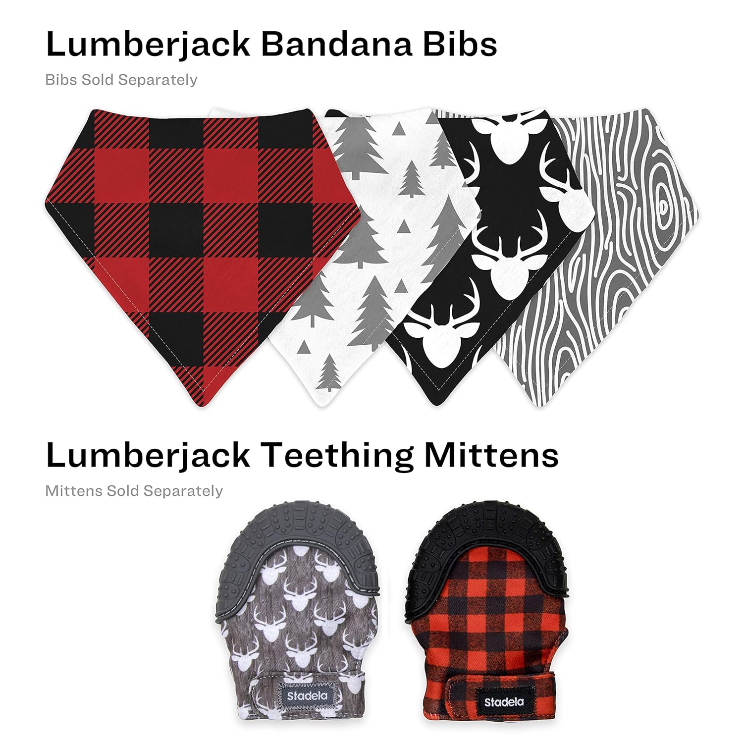 Stadela Baby Pacifier Clip Leash Soothie Teething Ring and Teether Toy Holder for Boy 4 Pack Baby Shower Birthday Gift Set Lumberjack Hunting Deer Woodland Forest Buffalo Check Plaid : Baby